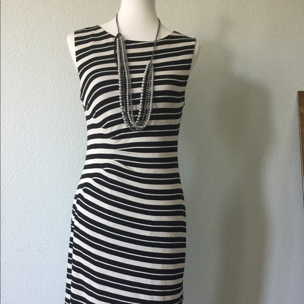 SALE!! LOFT Black & White Sleeveless Striped Dress